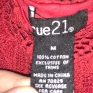 Red crochet/ lace crop top size MEDIUM